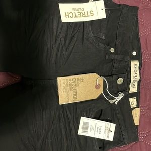 Black, stretch denim slim fitted jeans, brand new.
